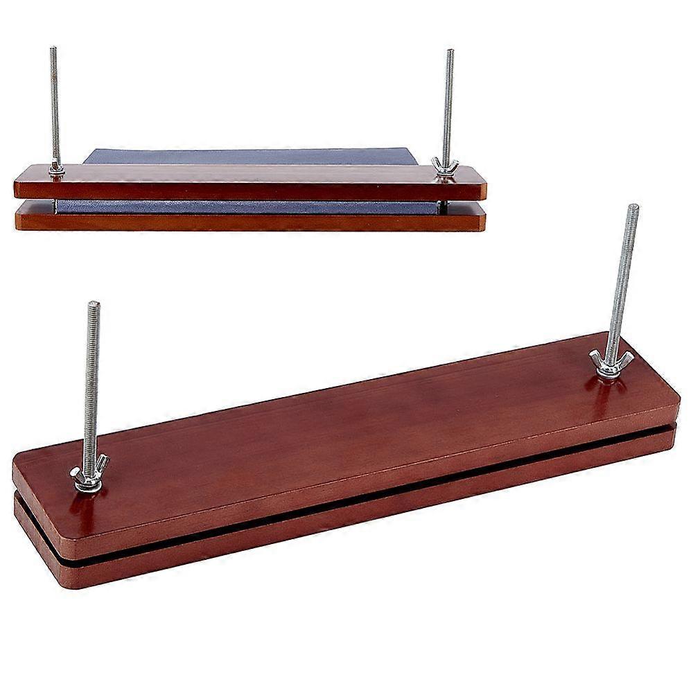 Pine Book Press Tool Set for Bookbinding with Iron Nut & Screw Rod BurlyWood 33x7x1.2cm Hole: 6.5mm