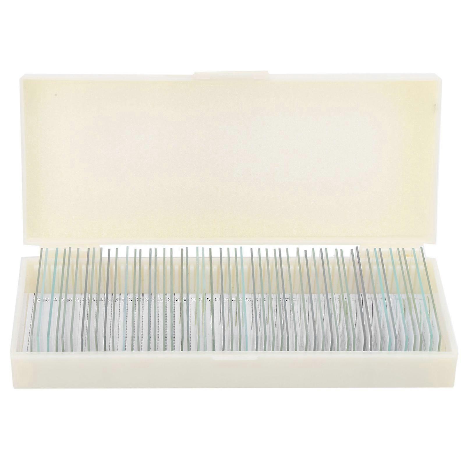 50Pcs Microbial Specimen Slices Prepared Microscope Glass Slides with Storage Box
