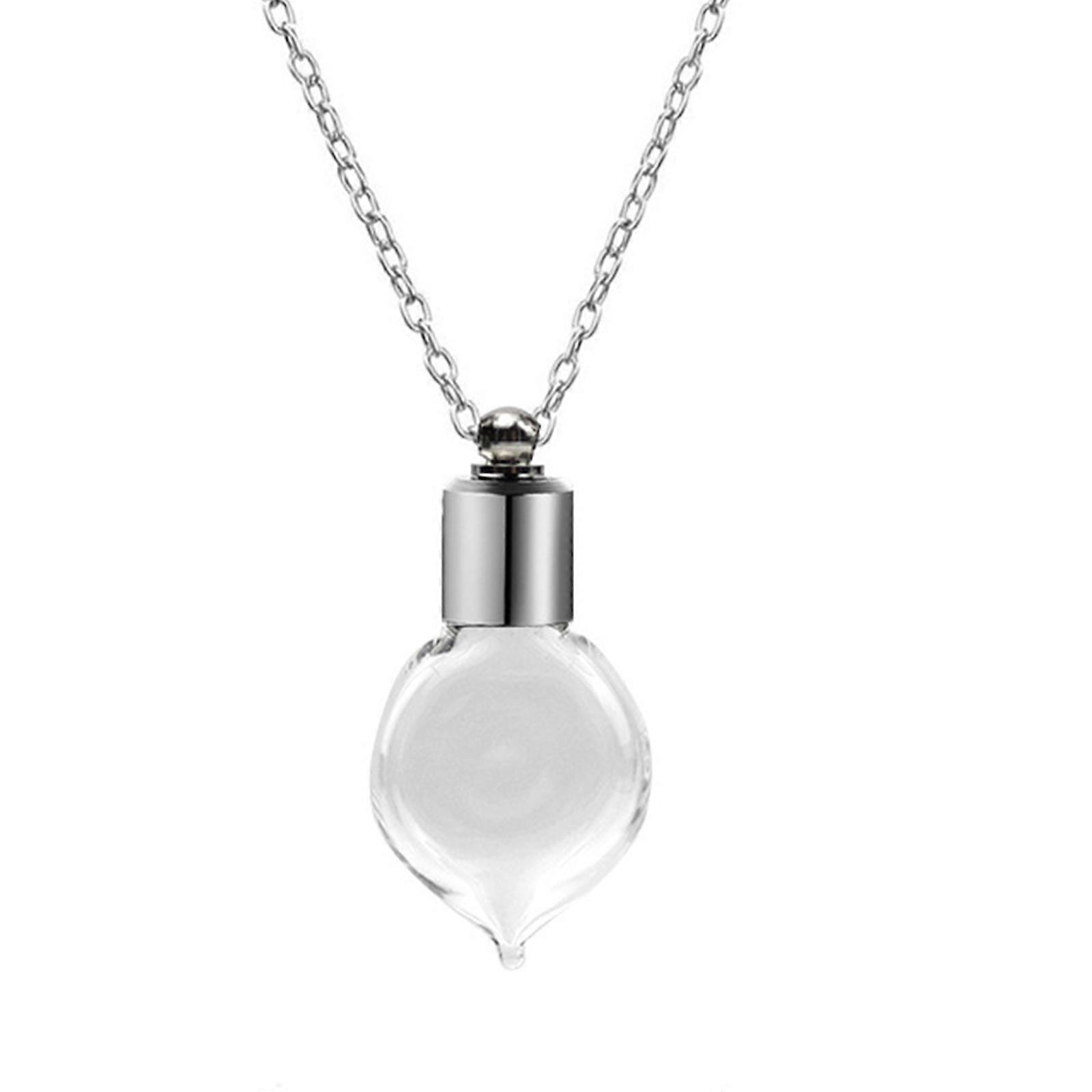 Secure Closure Glass Bottle Pendant Necklace Compact Container Pendant Chain for Different Decorations and Fragrances