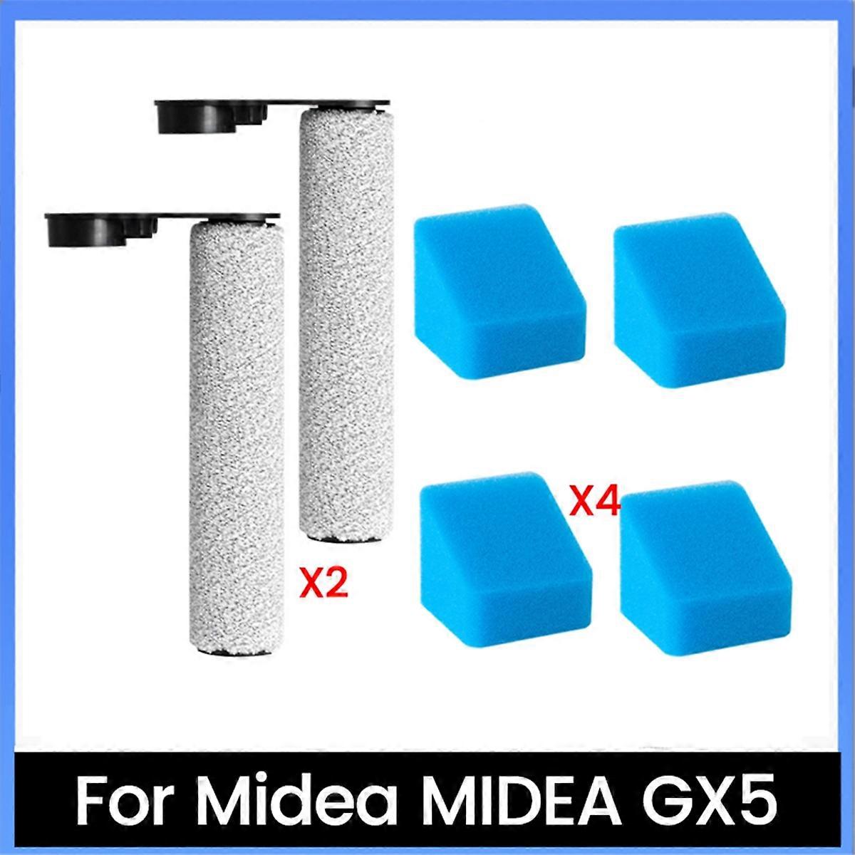 6PCS Replacement Parts for GX5 Floor Cleaner Accessories Main Roller Brush Filter Sponge