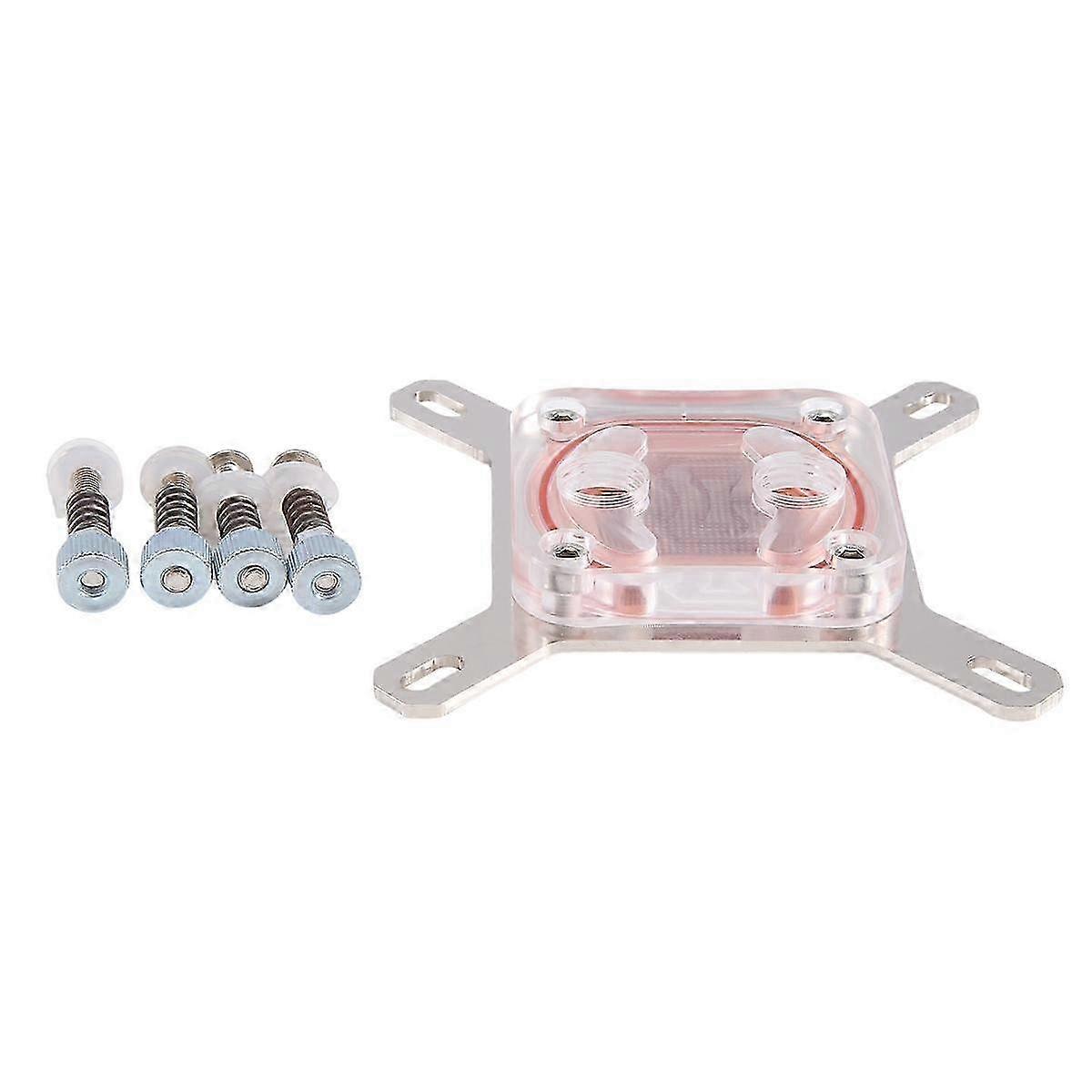 compatible Computer CPU Water Cooling Head Computer Water Cold Head,Silver Bracket Transparent Cover