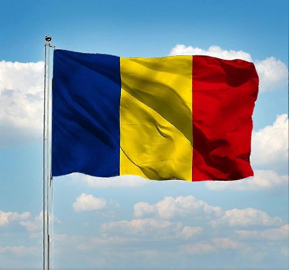 Roumanie Drapeau 90x150cm Polyester Double Face Imprimé Bleu Jaune Rouge Ro Rou Bannière Nationale Roumaine