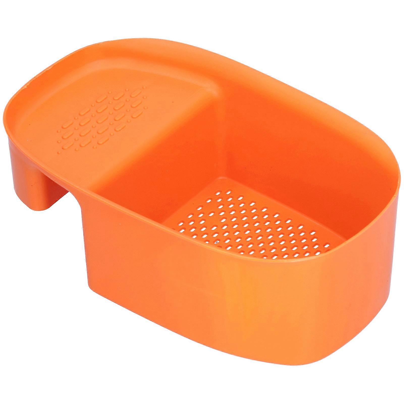 Sink Drain Rack Multifunctional Fruit Vegetable Drainer Leftovers Filter for Kitchen Use,Orange