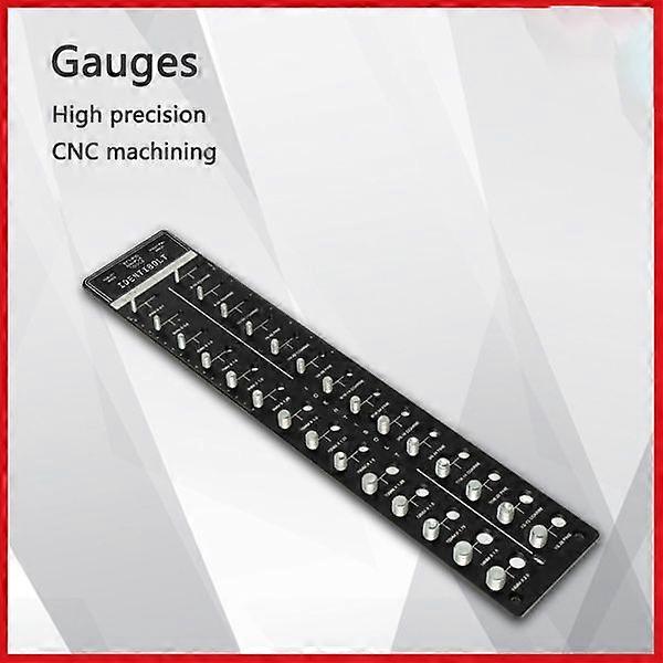 Black Screw and Nut Thread Detector Screw Measuring Gauge ~ Bolt and Nut Identifier Gauge with Inch and Centimeter Scales, Solid Aluminum Bolt Size an