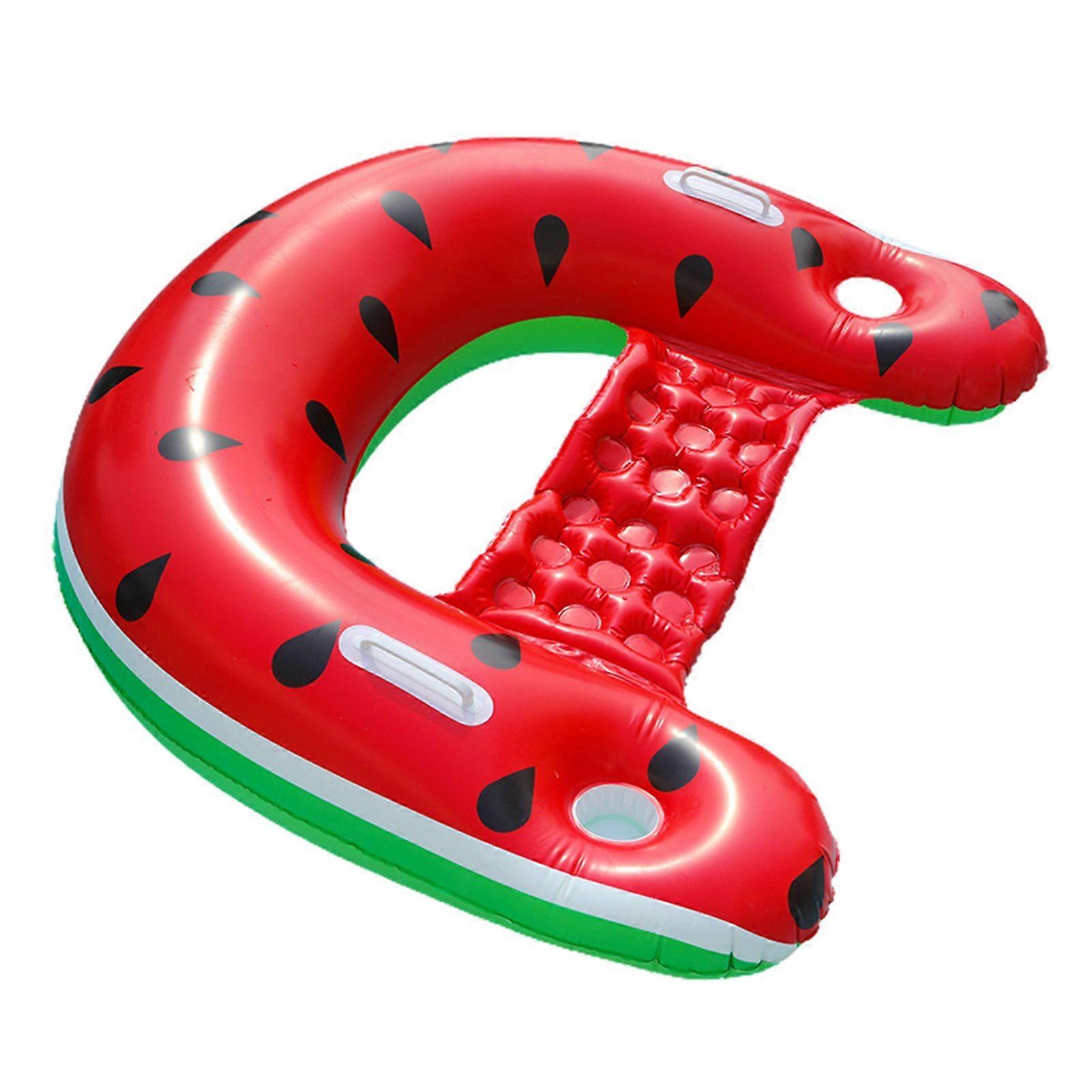 Inflatable Pool Float Chair with Cup Holders Armrests Stable U-shaped Pool Floating Chair Portable Anti-tipping Swimming Pool Lounger for Beach Pool P