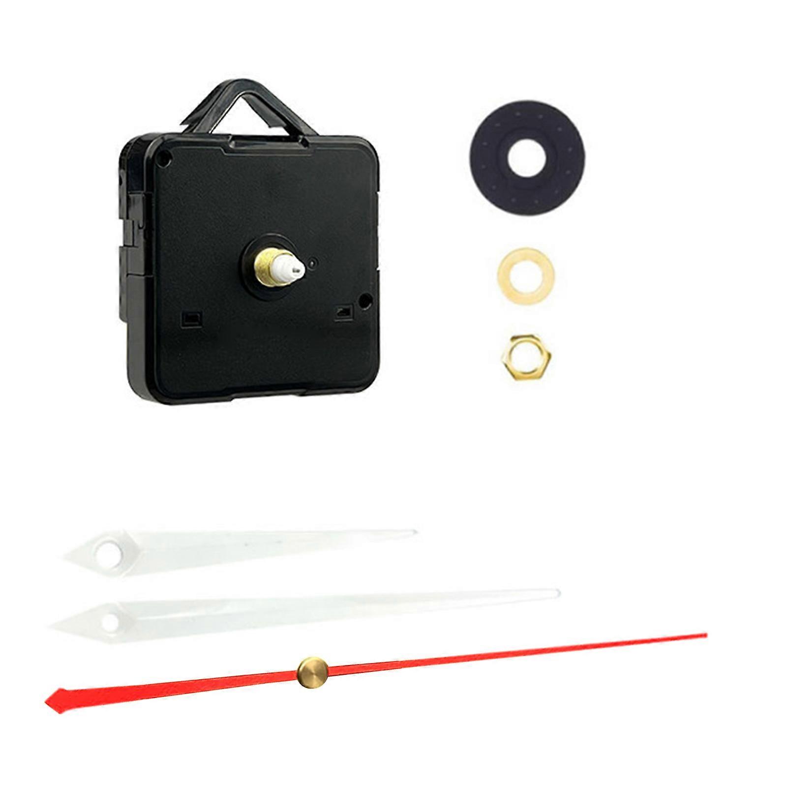 Silent Quartz Clock Movement Shaft Clock Covement Long & Short Shaft Clock Mechanism with Hands Battery Powered Decor  White Red