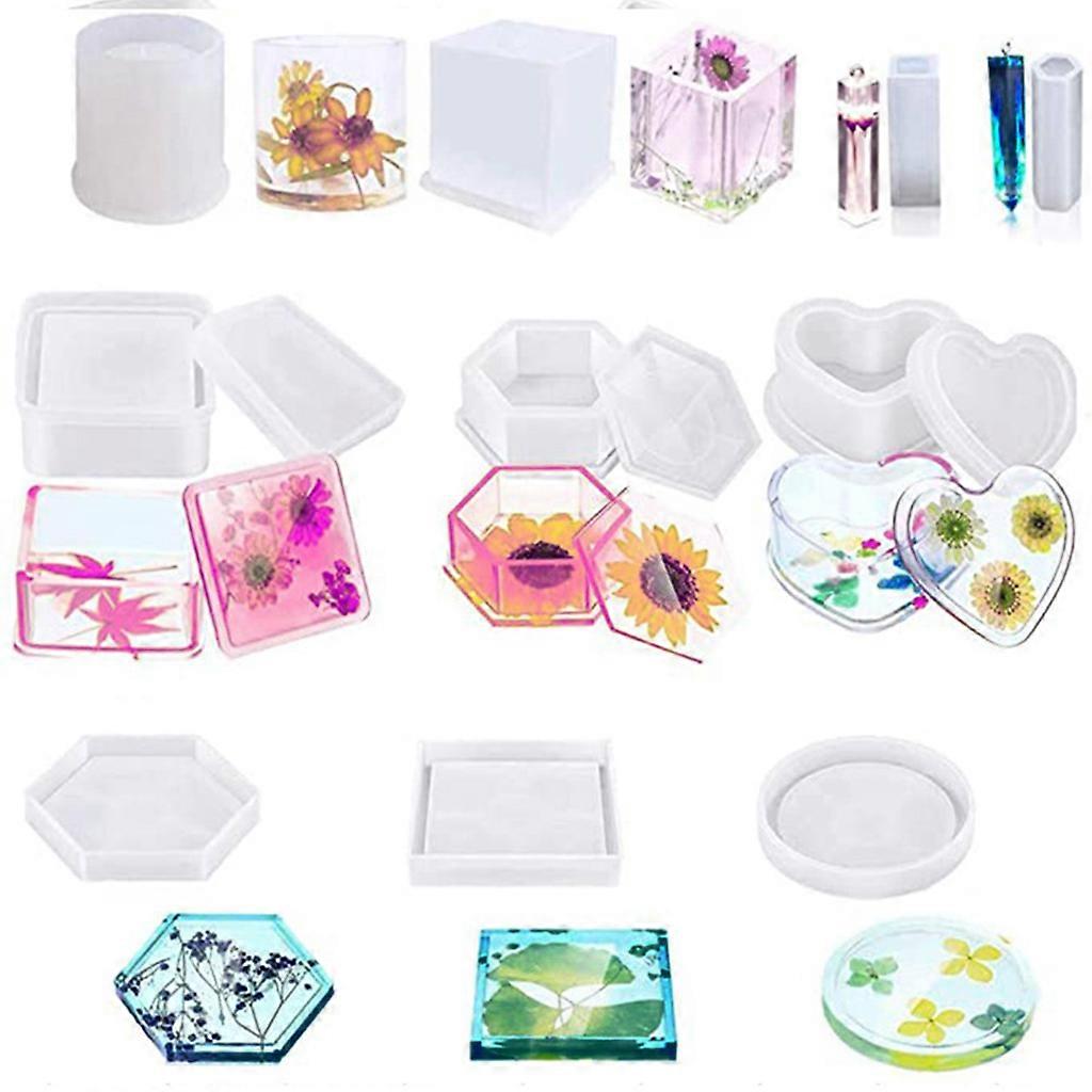 Silicone Molds Premium Resin Rolling Tray Mold and Resin Jar Mold with Lid Kit for Storage DIY Resin Epoxy Casting Craft