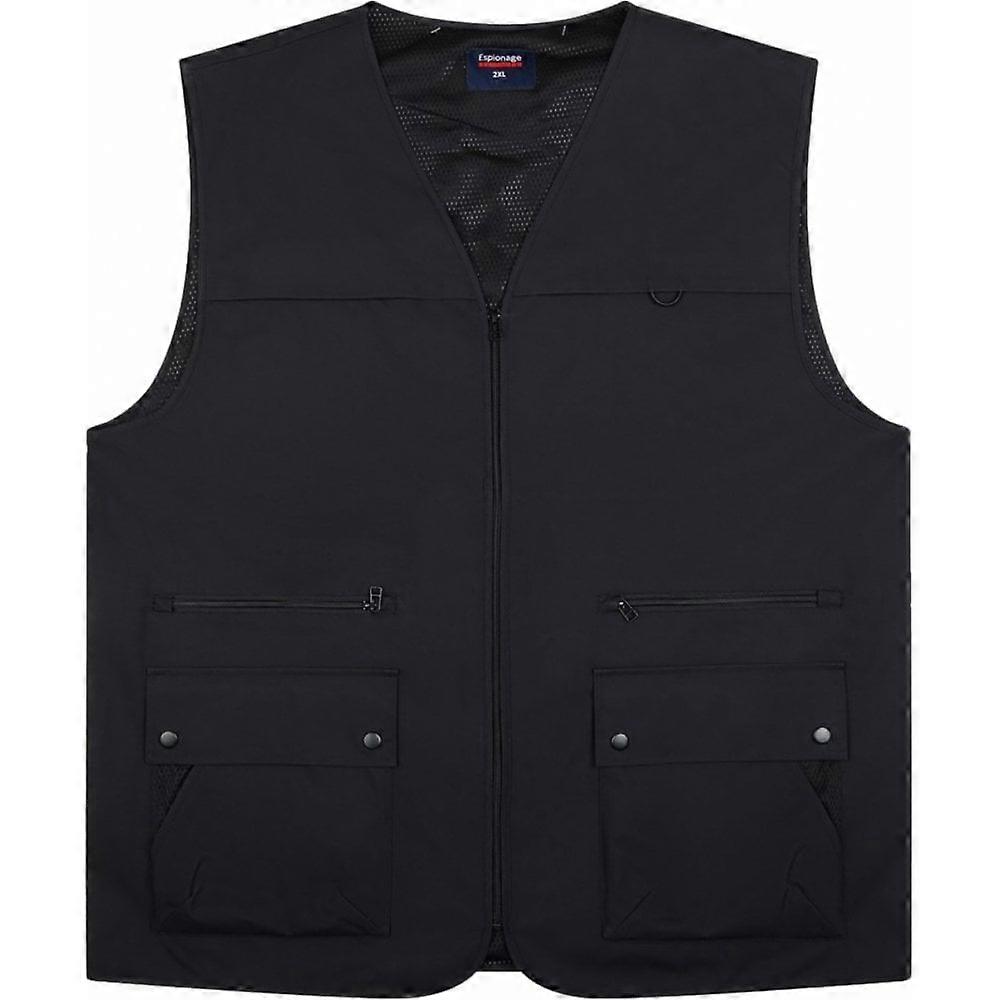 Men's ESPIONAGE Espionage Mens Big Size Multi Pocket Utility Gilet With Mesh Lining