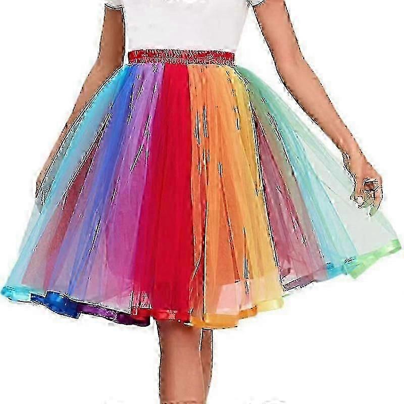 Womens Rainbow Tutu Skirt Layered Tulle Skirt -ZY