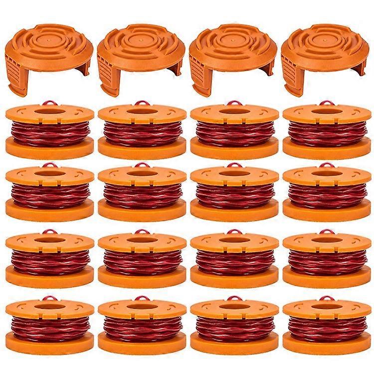 Compatible For Worx WG150 / WG151 / WG163 / G165 16 Spool + 4 Cap Lawn Mower Parts Set, WA0010+WA6531