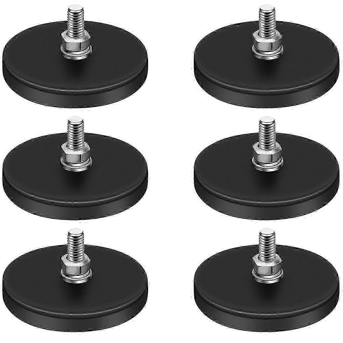 Rubber Coated Magnets,22lbs Neodymium Magnet Base With M6 Threaded Magnet With Bolts And Nuts,strong Magnets Hold
