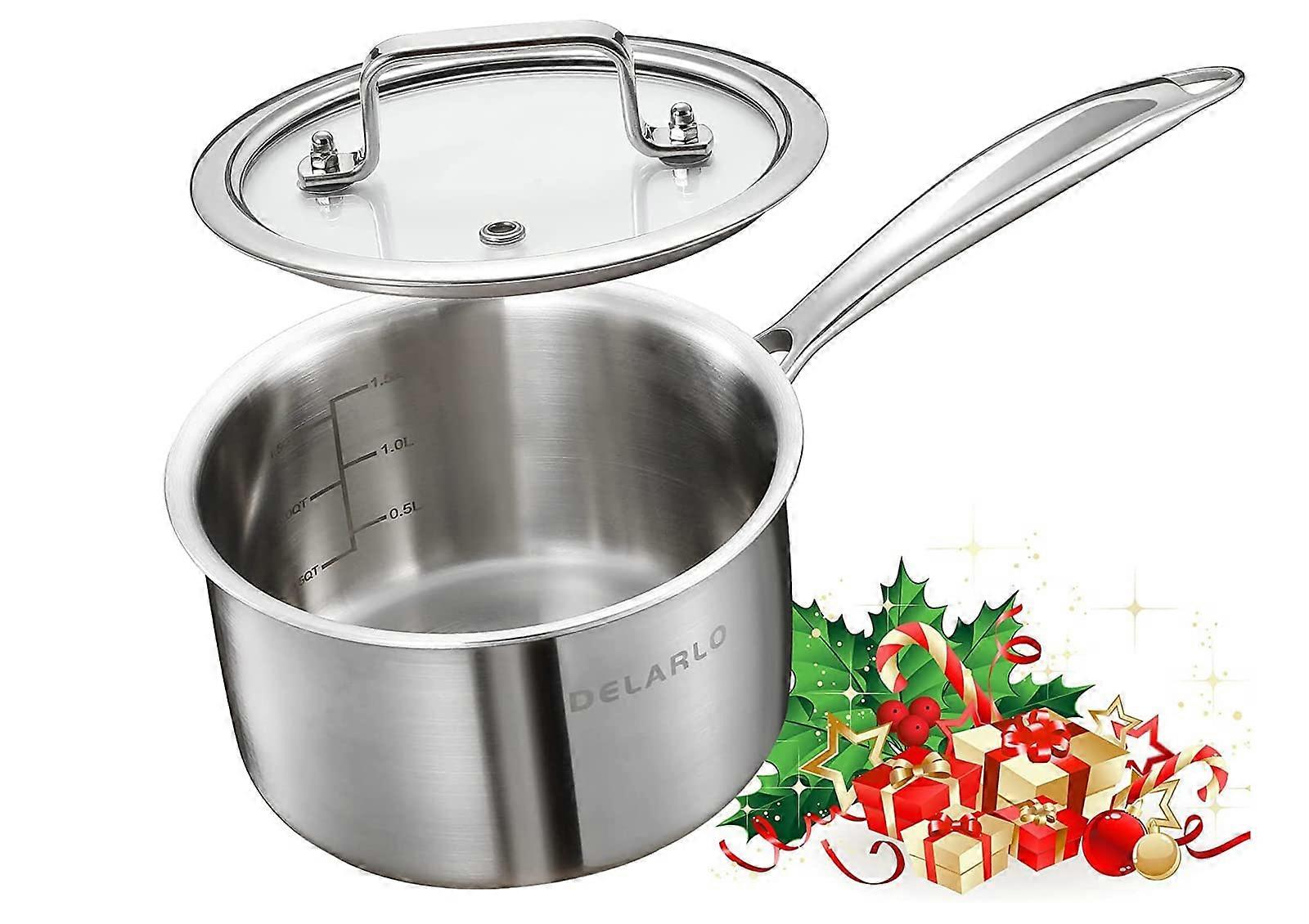 Casserole en acier inoxydable compatible avec la cuisinière Lave-vaisselle 2 QT