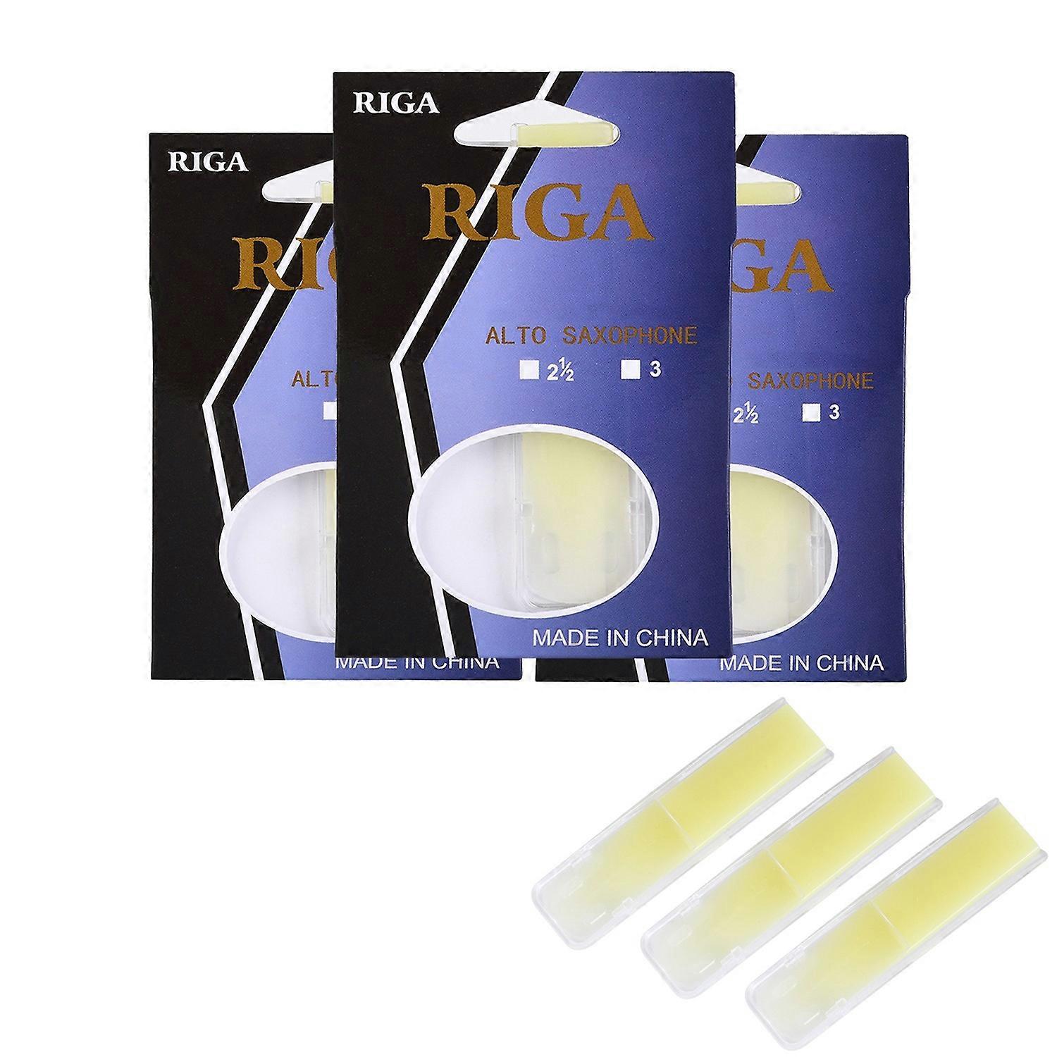 RIGA 3pcs Alto Saxophone Reeds Sax Resin Reed Saxophone Accessories Strength 2.5