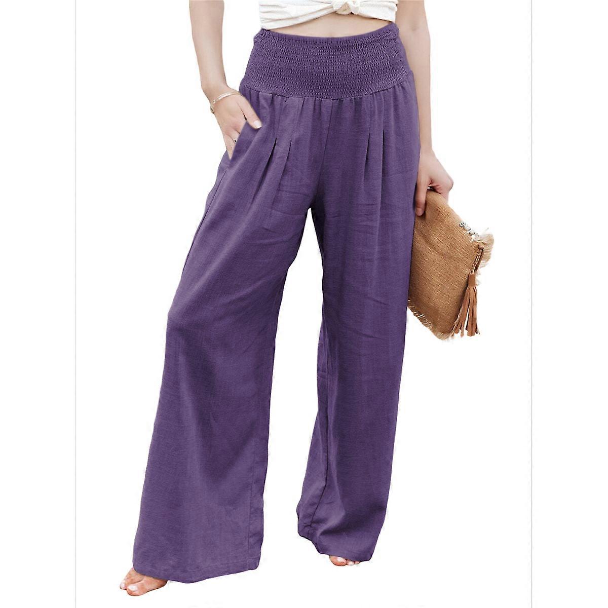 Women Linen Palazzo Pants S