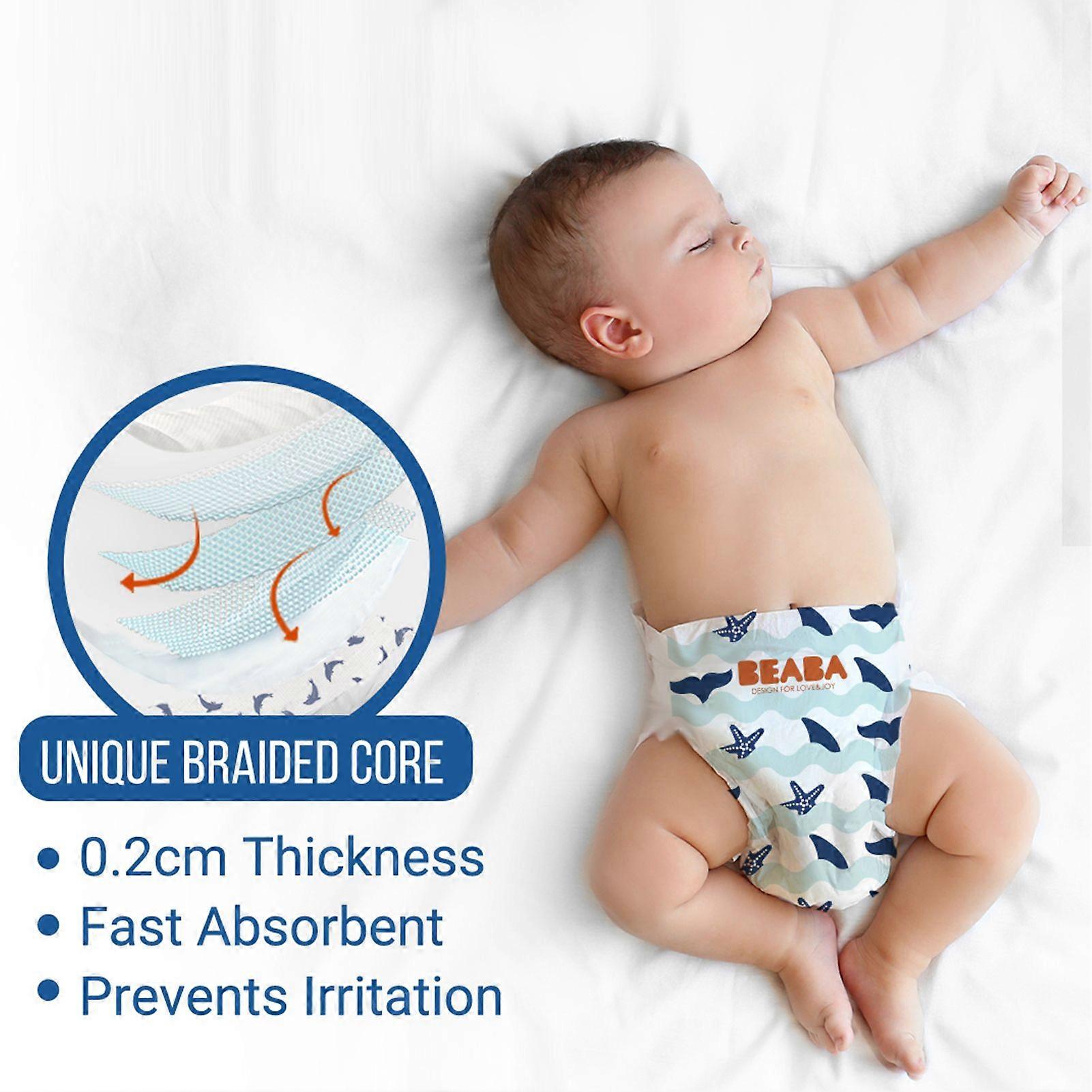 Beaba Baby Diapers 32 Count Size 5 (12-17kg/26-37lbs) Disposable Baby Diaper for Infants Newborn Boys Girls Ultra-thin Soft Breathable Double-layer Le