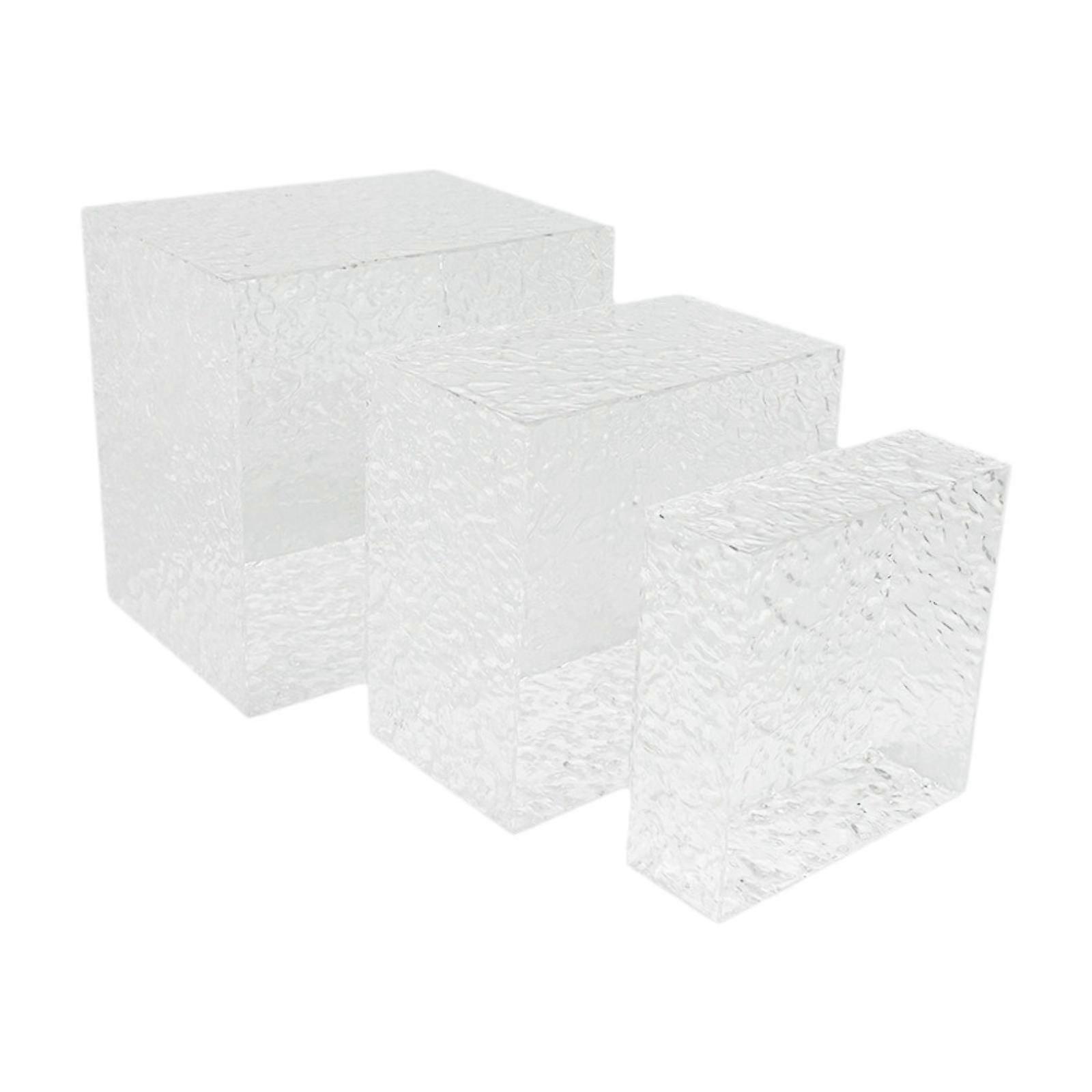 3x Acrilico Buffet Alzate Cube Display Nesting Riser per Brunch Buffet Artigianato