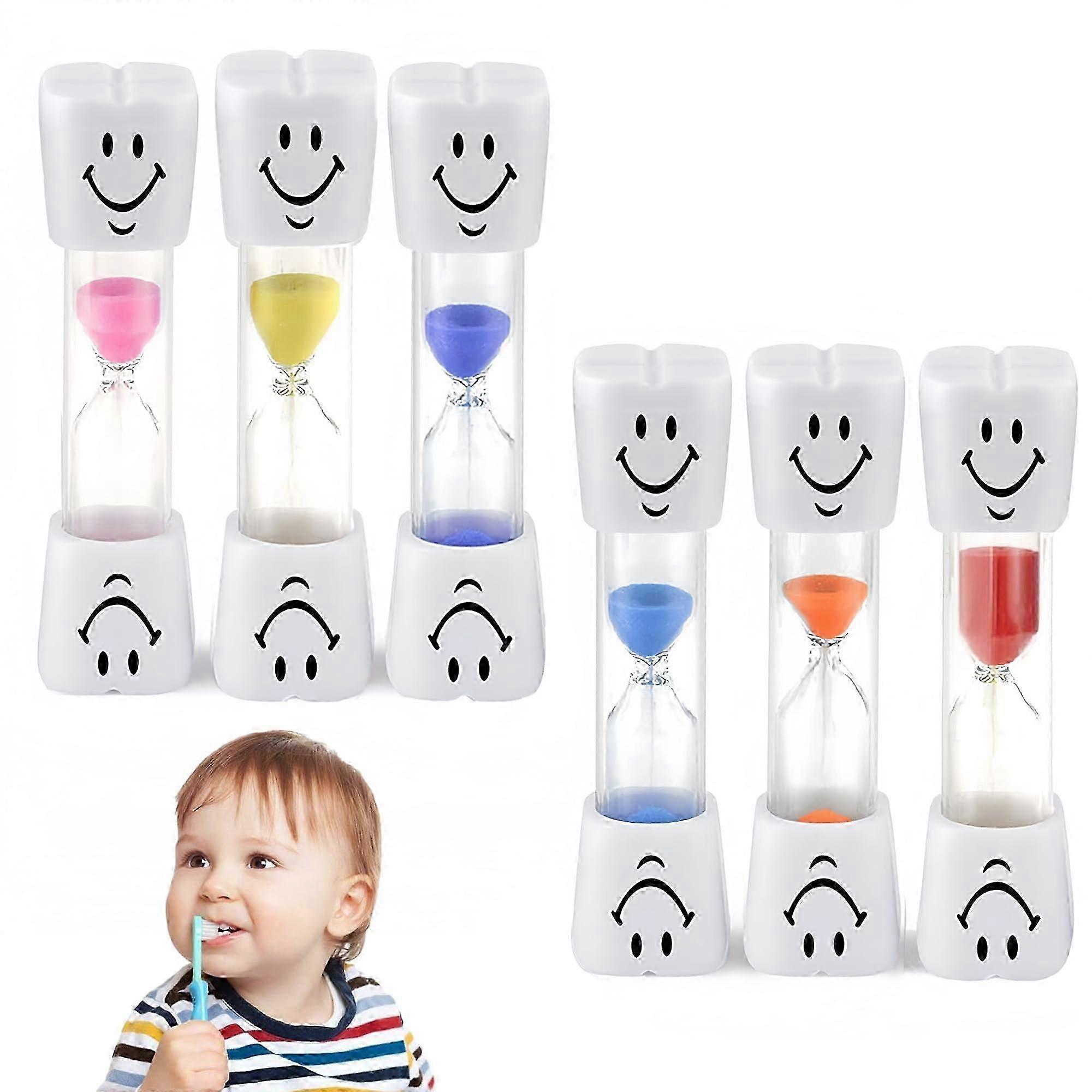 Pack of 6 Hourglass Timer, Hourglass Teeth Brushing Children, 3 Minutes Hourglass, Countdown Calculation for Games, Cooking(Random Colours)