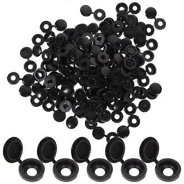 100 Black Screw Caps for Concealing Screw Defects - Durable PP Material, Easy Installation, Rust Protection, Versatile Use