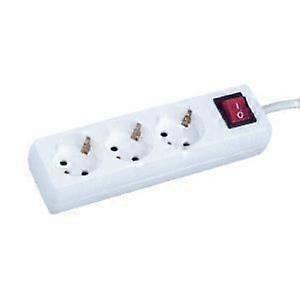 Embase multiple - ELECTRO DH - 36.202/3 - 3 sockets - Light switch - 16A - 3m