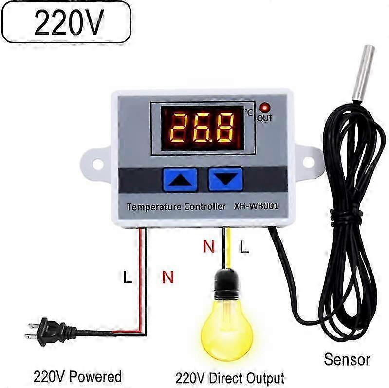 Waterproof XH-W3001 Thermostat Module with Programmable Heating Controller and Digital LED Temperature Sensor