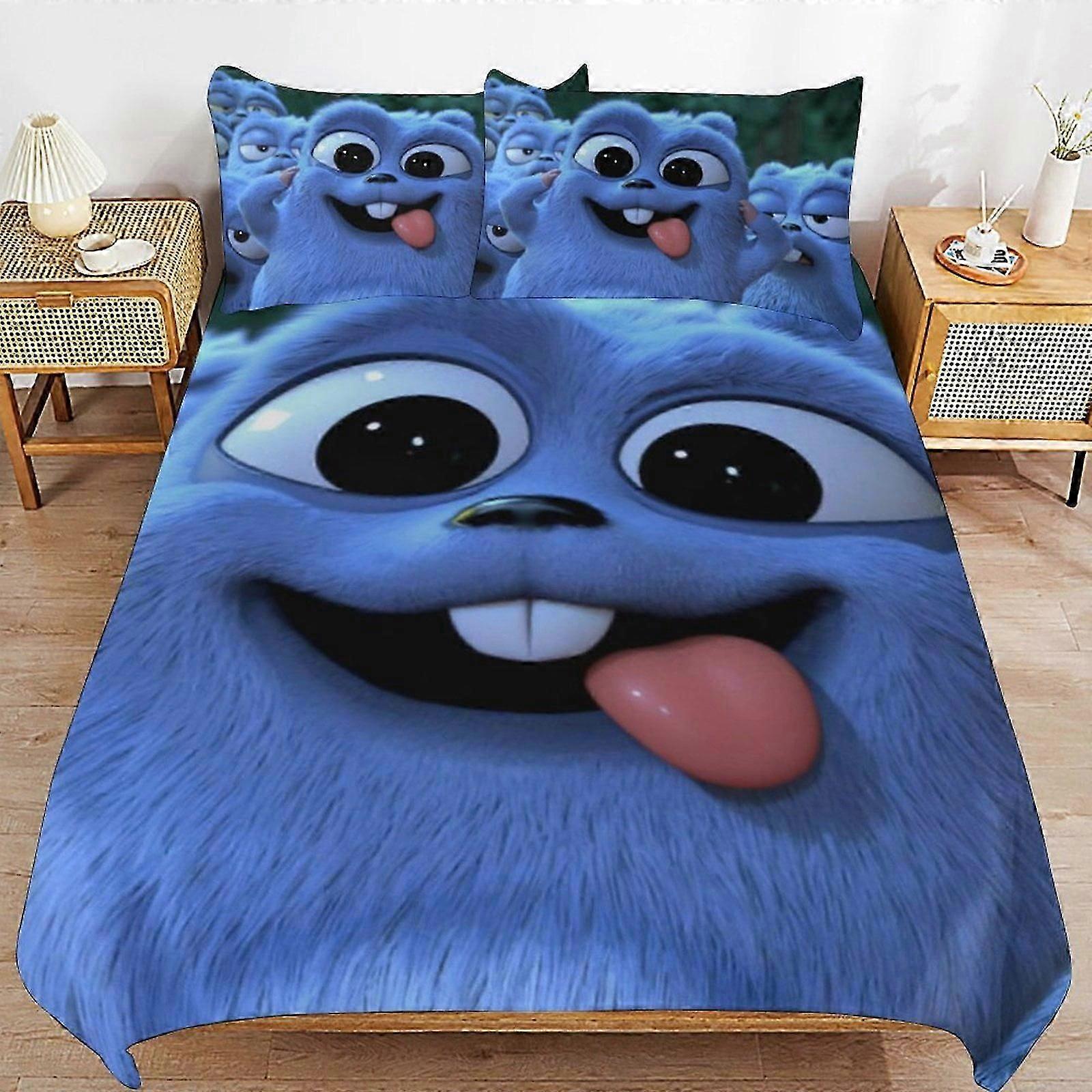 침구 세트 GD179 그리지 앤 더 레밍스 이불 세트 3피스 이불 커버 세트 사계절용 부드러운 침구 세트 (이불 1개, 베개 커버 2개) HZ179