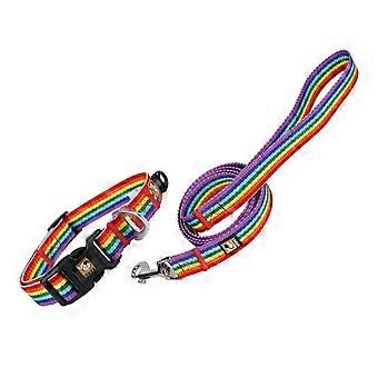 Adjustable Dog Collar with Strong Polyester, Perfect for Celebrating Rainbow Pride and Everyday Wear