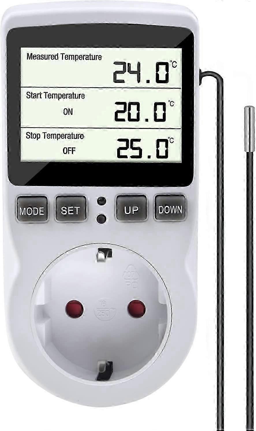 Thermostat Socke with Sensor, Digital Timer Socket, Programmable Digital Timer, Heating Thermostat Socket, Aquarium