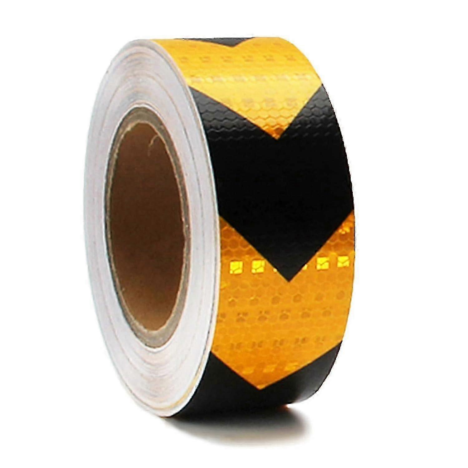 1 PC(黄色と黒)反射テープ、高視認性反射ステッカー、10m x 5cmカートラックトレーラーRVバランスST用自己接着安全テープ