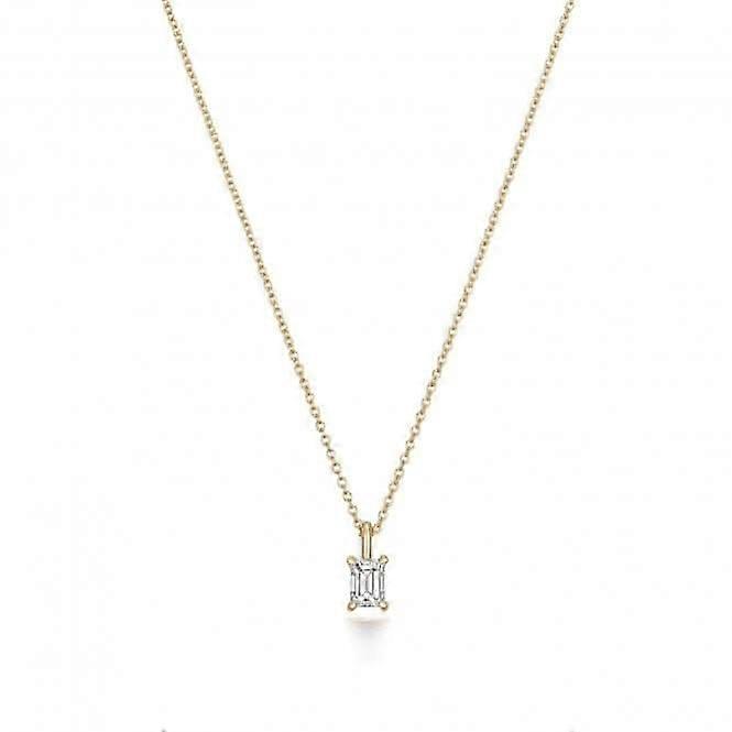 Diamond Jewellery 18ct Gold Emerald Cut Diamond Necklace NDQ158