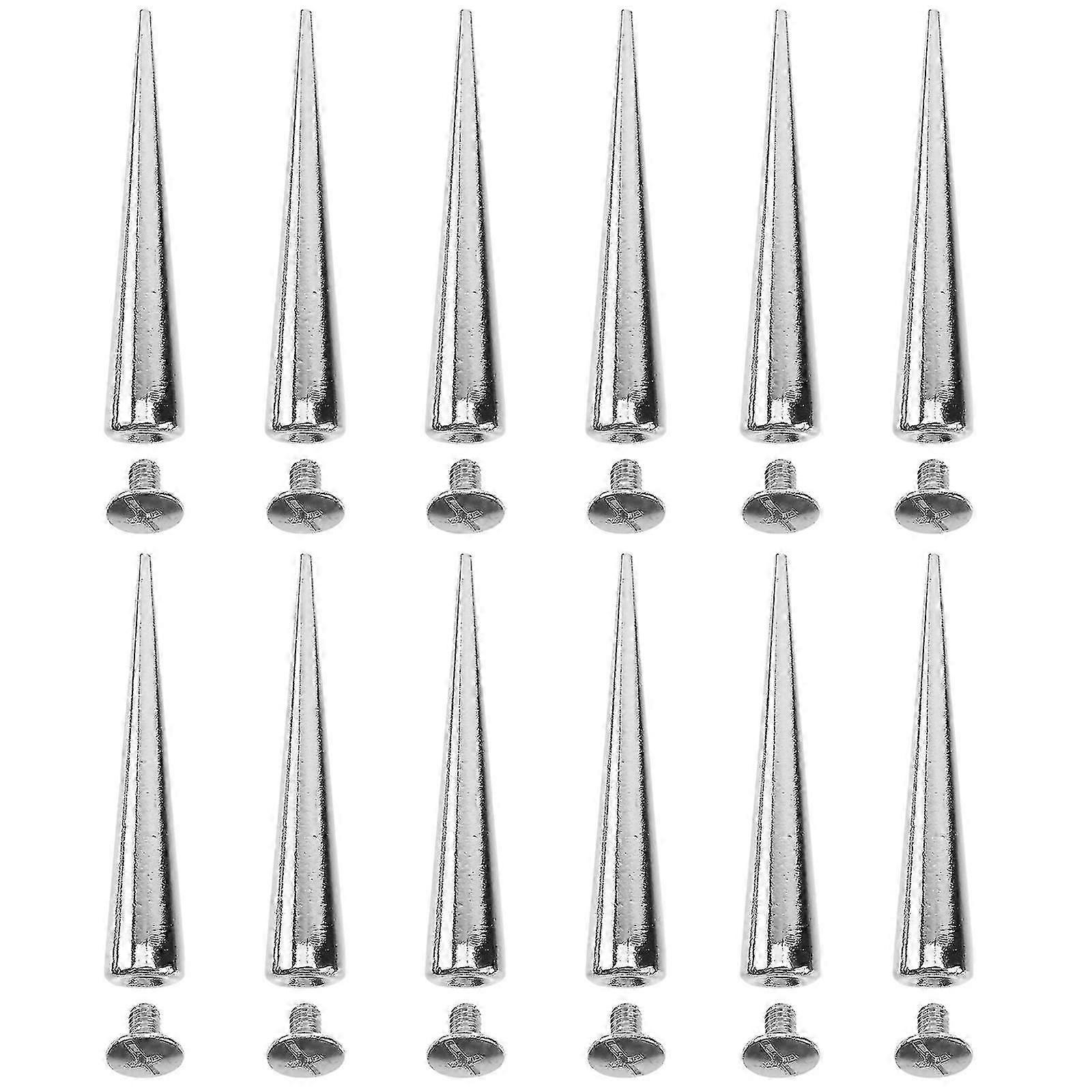 10kpl solid punk bullet suuret piikit metalli nahka niitit Diy Hopea Kartio nastat