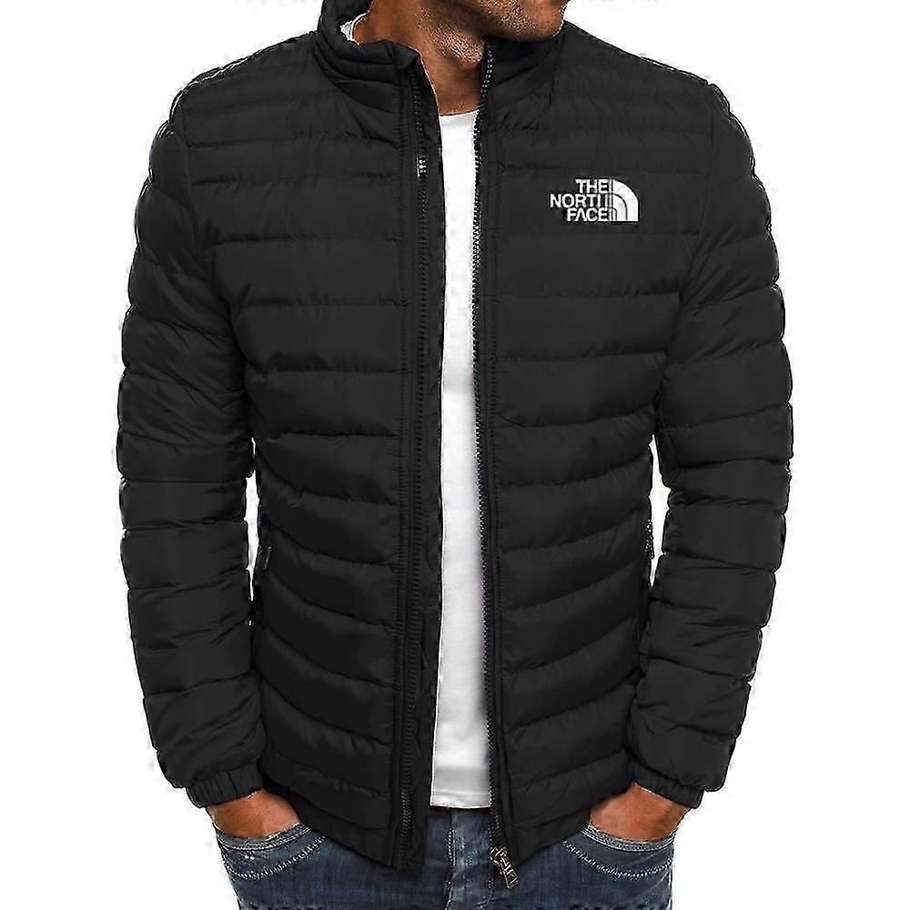 Mænd Dunjakke Blød High Man Dunjakker Fritidstøj Frakke L sort