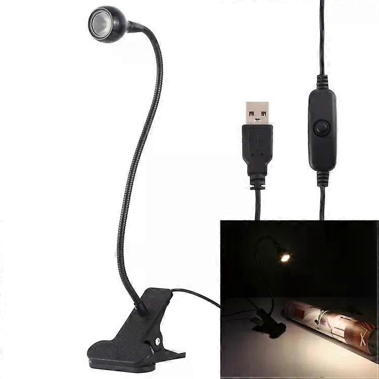 USB LED Desk Light-3W Warm White,360 Rotation,Flexible Neck,Clip