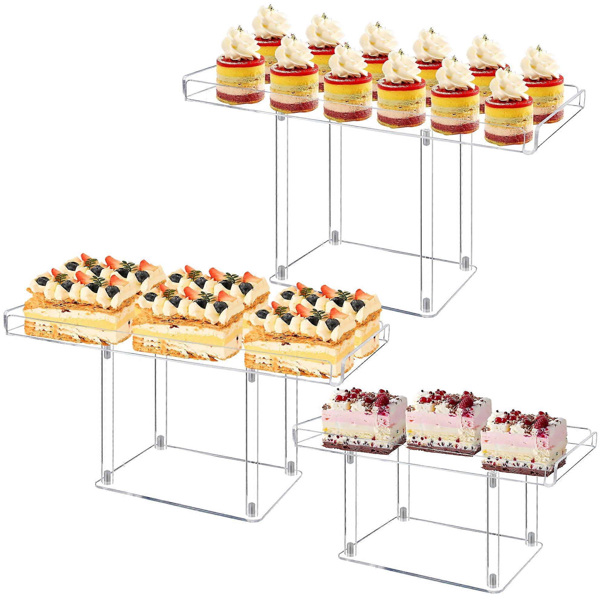 3 Pack Clear Acrylic Dessert Table Display Set for Wedding Party