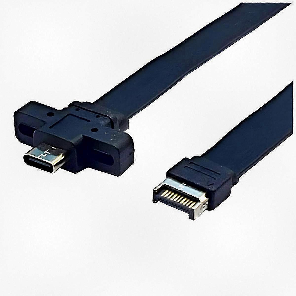 USB 3.2 Gen 2x2 Adapter Board with Type-E and Type-C Connectors, 10Gbps/20Gbps Data Transfer, Flat Cable 50cm