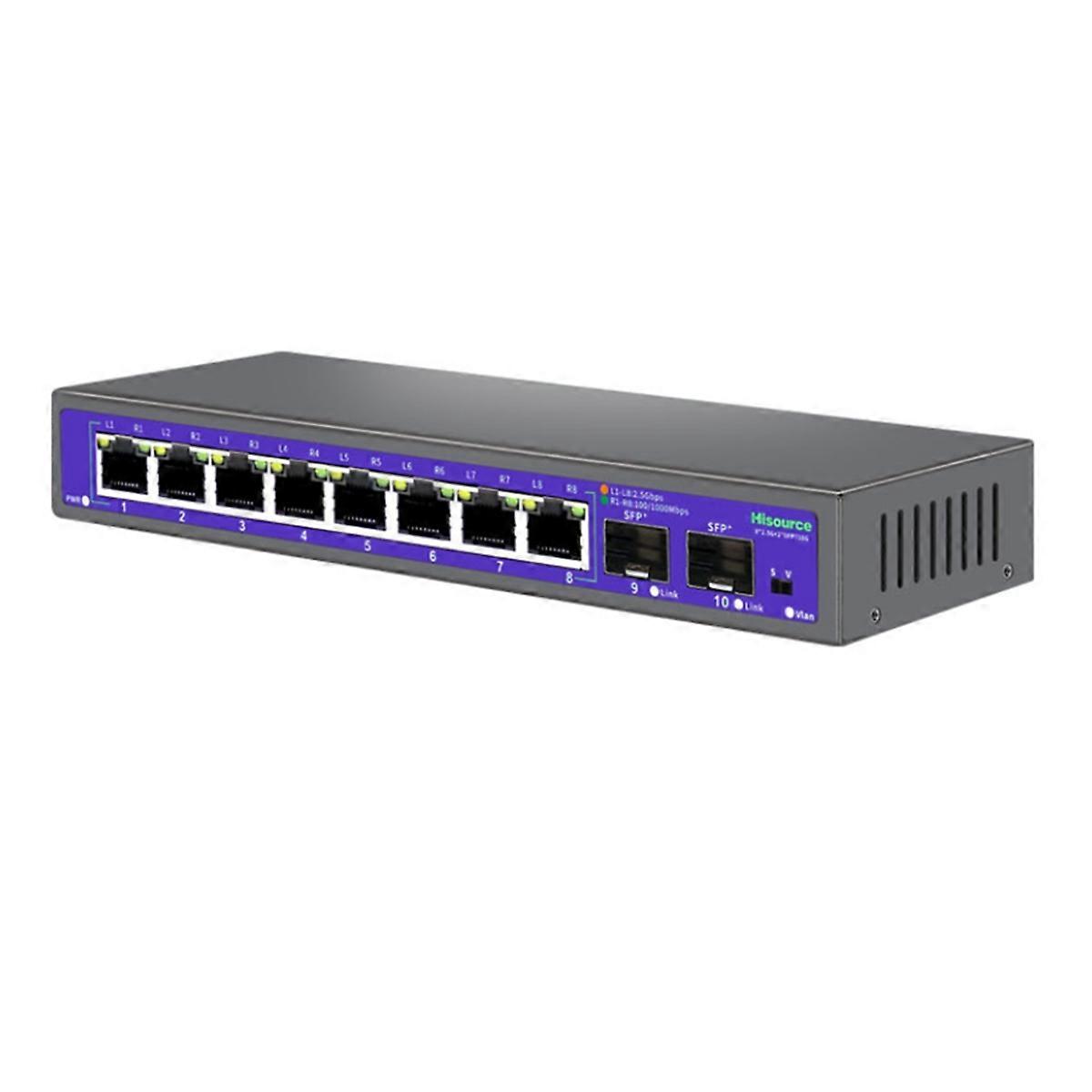 2.5G 10G Ethernet Switch 8 Electrical 2 Optical Suitable for Home and Commercial Use