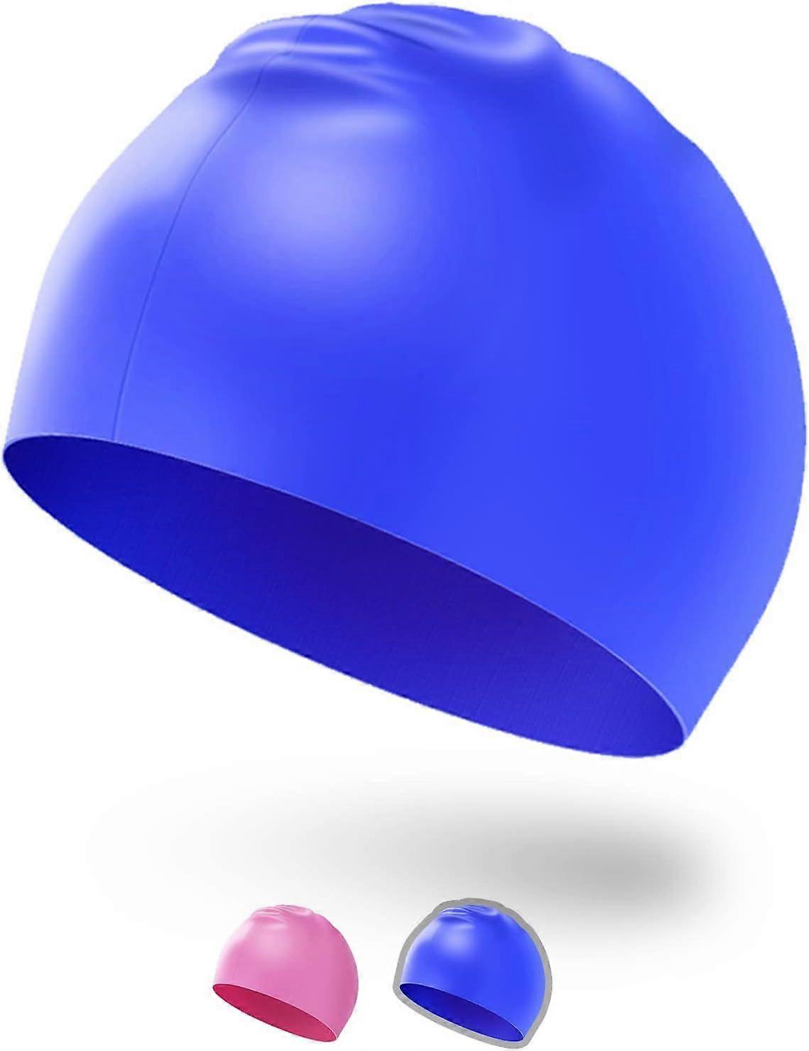Nepromokavá plavecká čepice pro chlapce a dívky, elastická a pohodlná, protiskluzová plavecká čepice (modrá)
