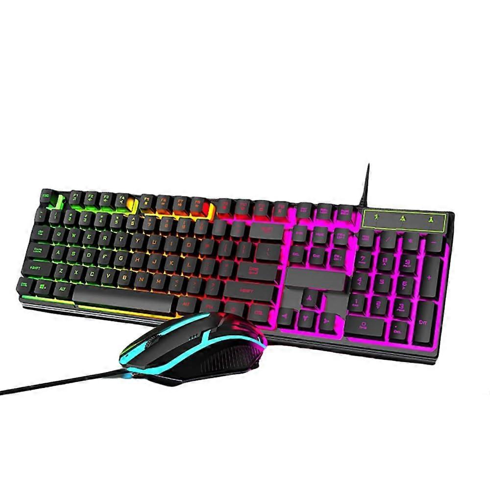 RGB Backlit Gaming Keyboard and Mouse Combo with Customizable RGB Lighting and Ergonomic Design for PC Gamers