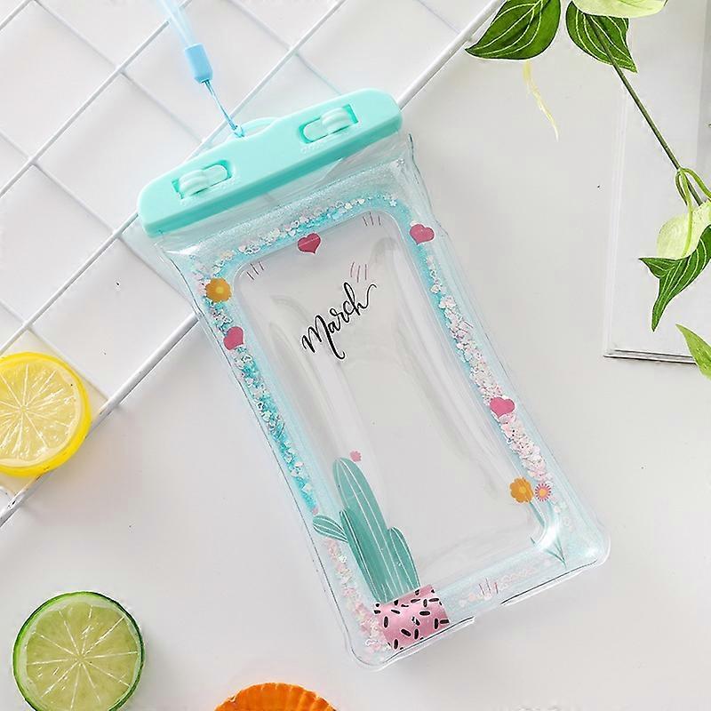 Cartoon Transparent Swimming Inflatable Air Bag Floating Mobile Phone Waterproof Bag, Random Color Delivery