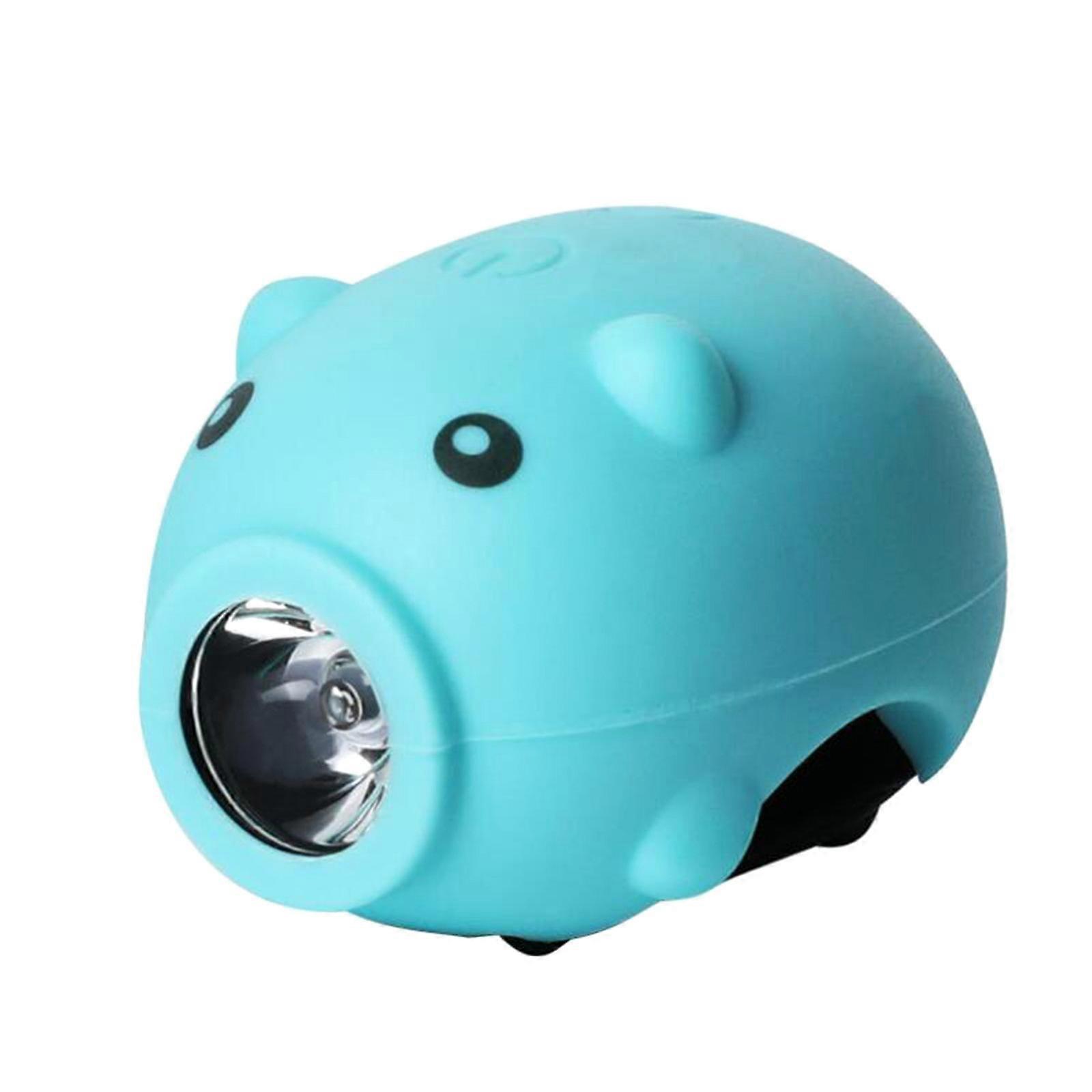 USB Rechargeable Cute Pig Bicycle Light Riding Horn Front Tail Light