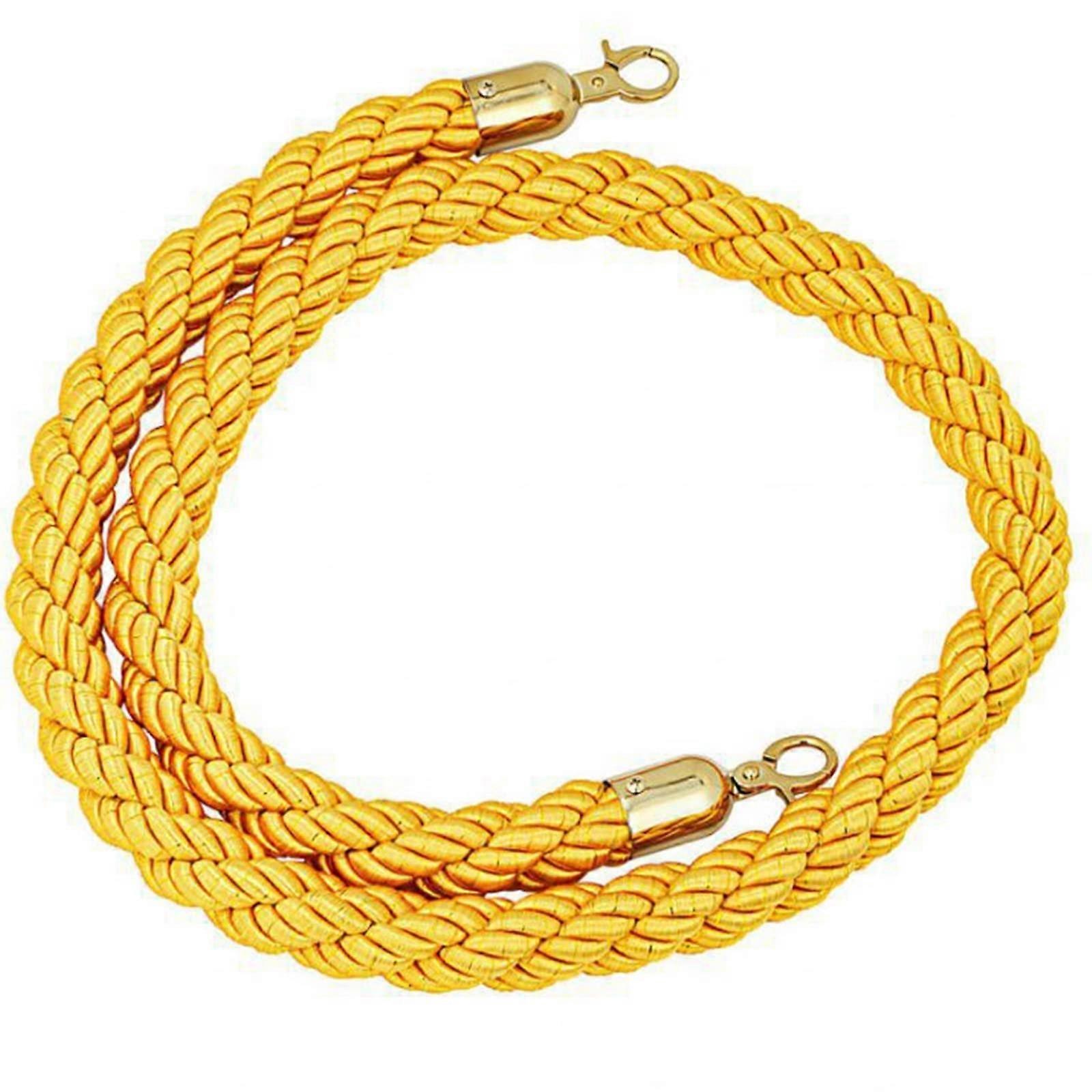 Queue Barrier Rope, Braided Hemp for Queue Dividers, Crowd Control Rope 1m 2m 3m, 3/4 Inch Diameter, Yellow