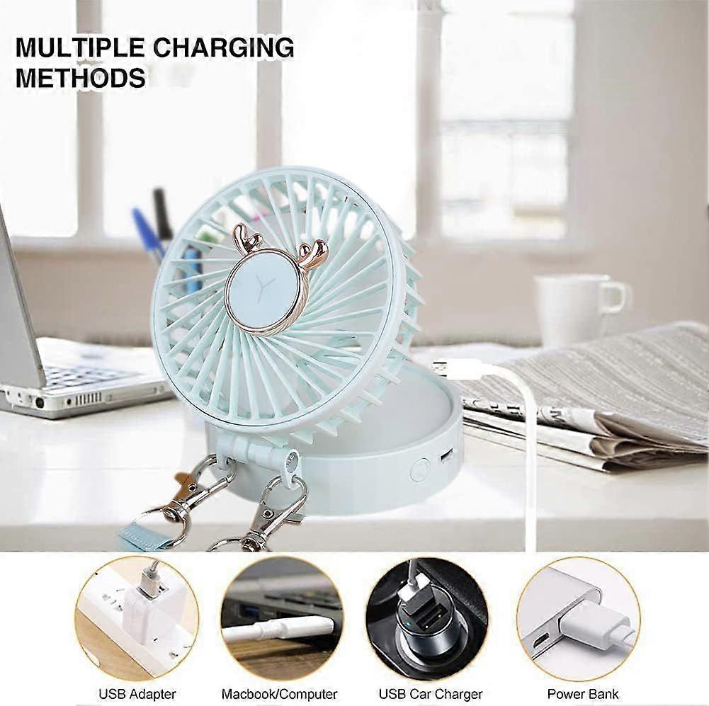 Mini Portable Rechargeable USB Fan (Green)