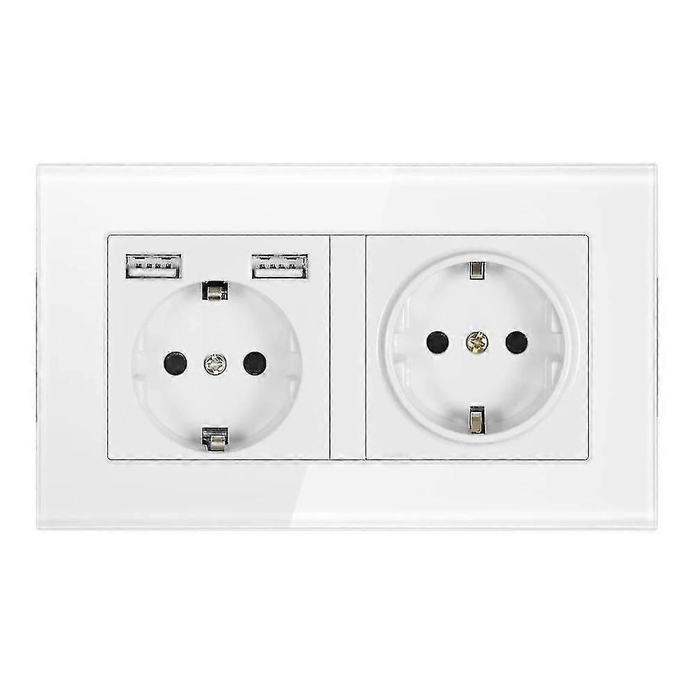 Eu Standard Grounded Electrical Socket With Usb Outlet Strip