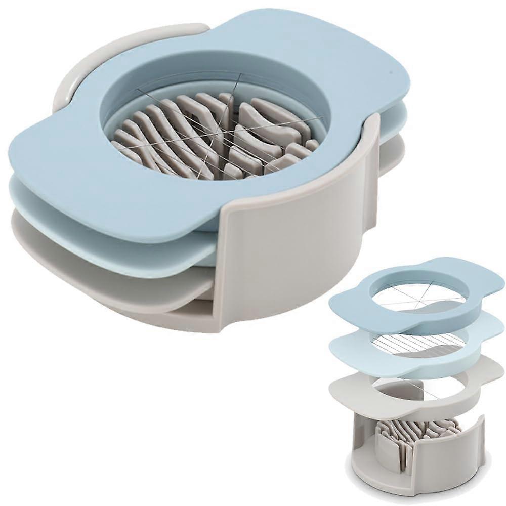 3 in 1 Egg Slicer for Hard Boiled Eggs, Stainless Steel Egg Cutter and Fruit Slicer, Compact Design for Easy Use