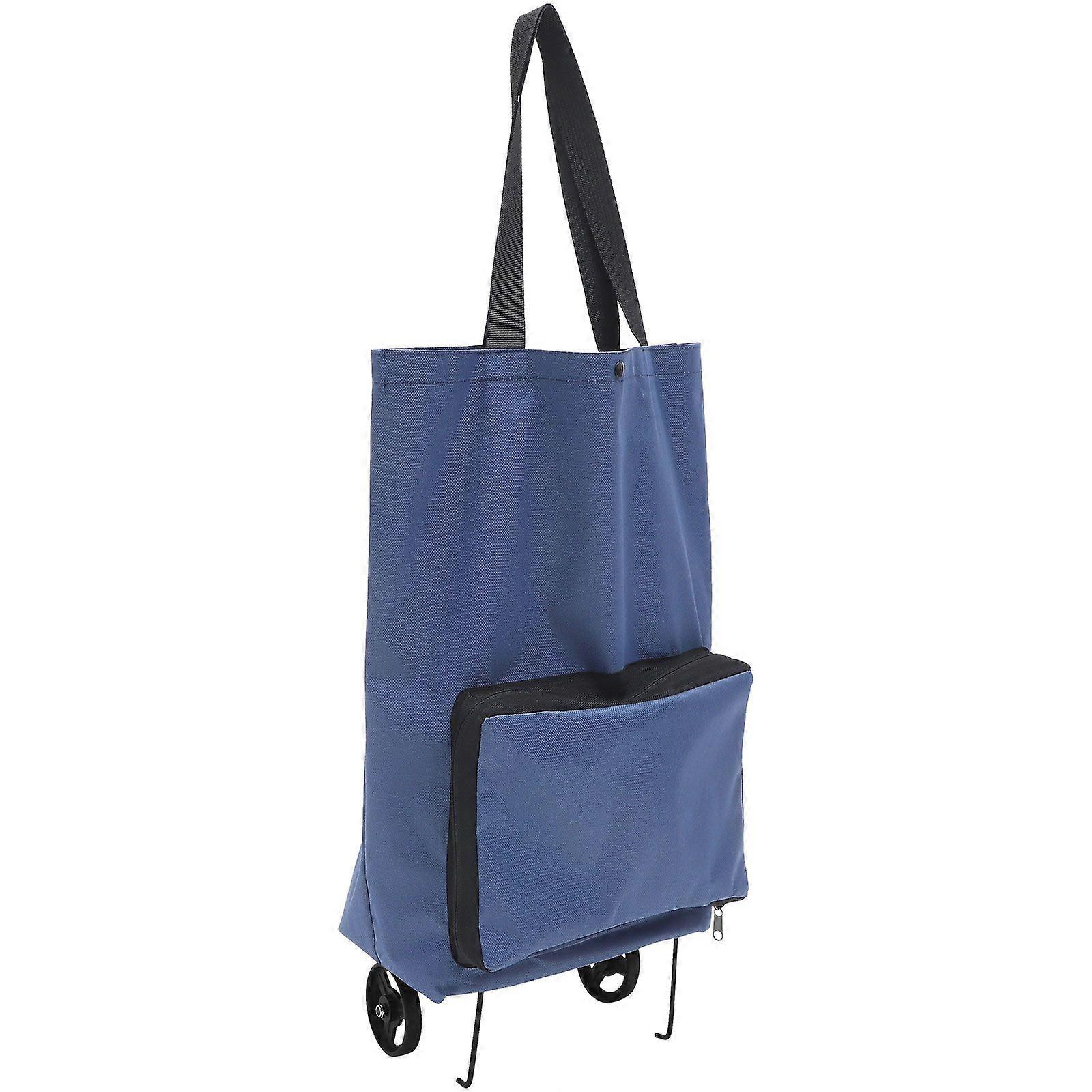Shopping Cart With Wheel Shopping Grocery Trolley Bag Folding Grocery Bag Pouch