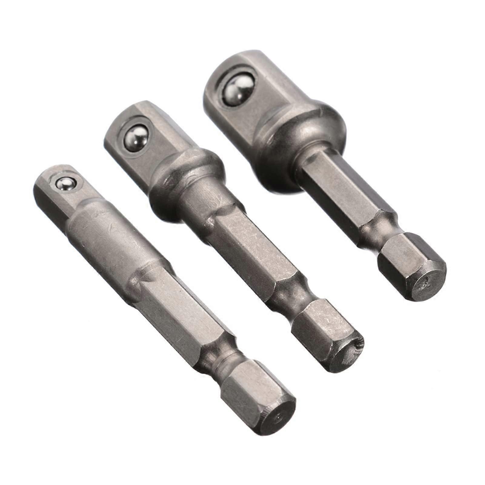 Hardware Milling Cutter Pack Of 3 1/4' 3/8' 1/2' Hex Shank Drill Bit Extension Drill Bit Electric Drive Bit Socket Adapter