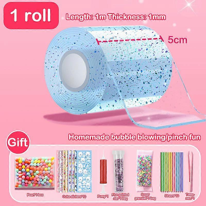 DIY Craft Pinch Toy Making Blowable Bubble Tape Non-marking Double-sided Adhesive Reusable Color High Sticky Nano Tape