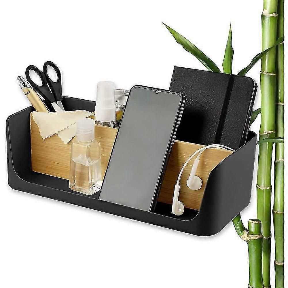 リモコン収納ボックス-U字型の大きな長方形の4グリッドブラック&マイ