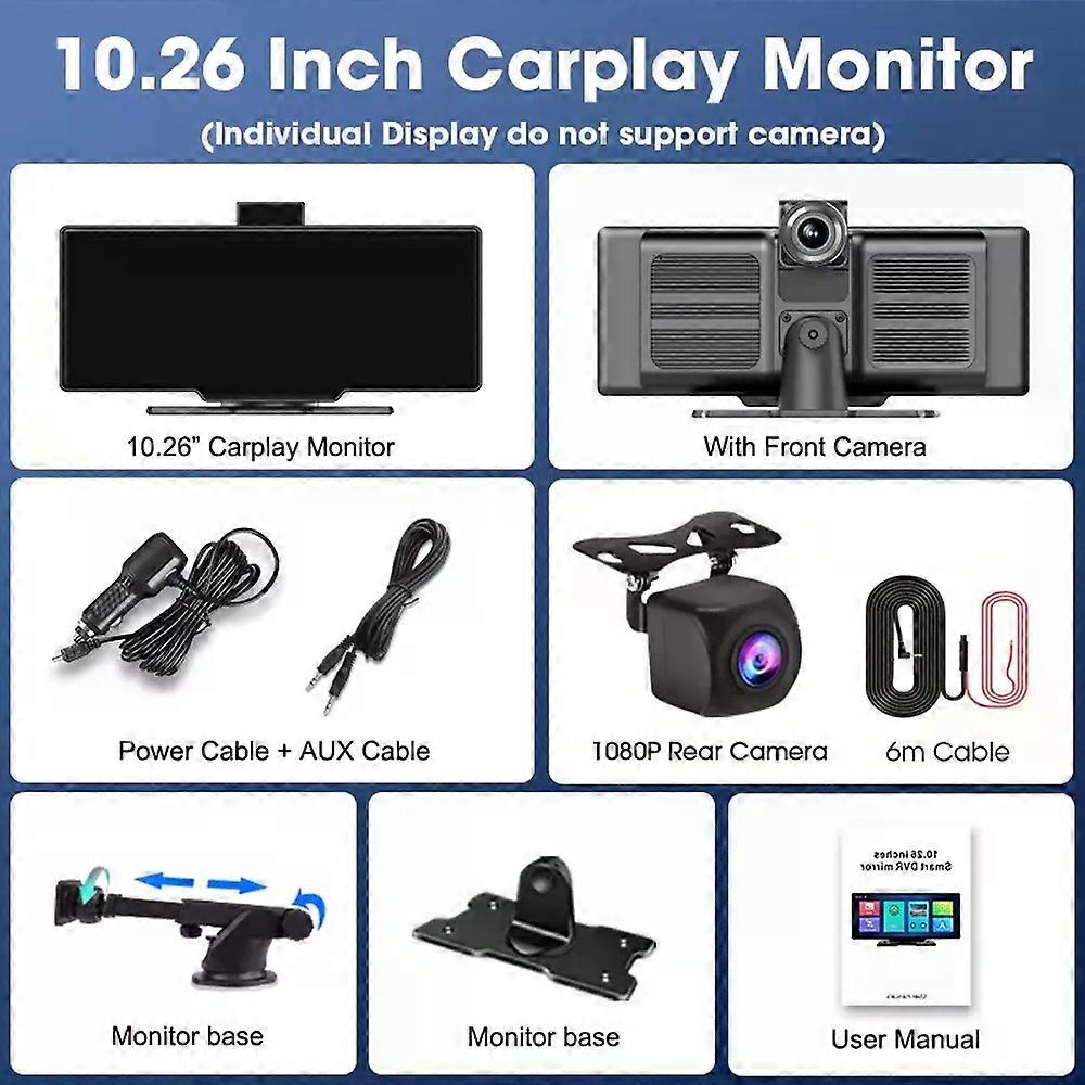 XUDA Universal 10.26 Inch Car Radio Multimedia WIFI Video Player Wireless Carplay & Android Auto for Apple Or Android MP5 Player