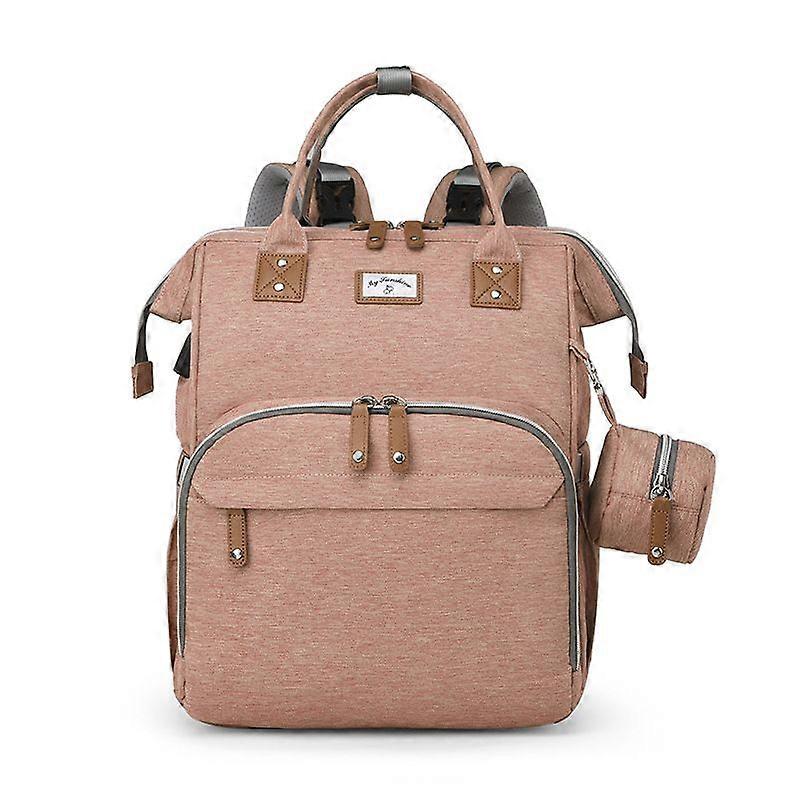 حقيبة حفاضات للطفل ، حقيبة ظهر وسادة حفاضات وردي