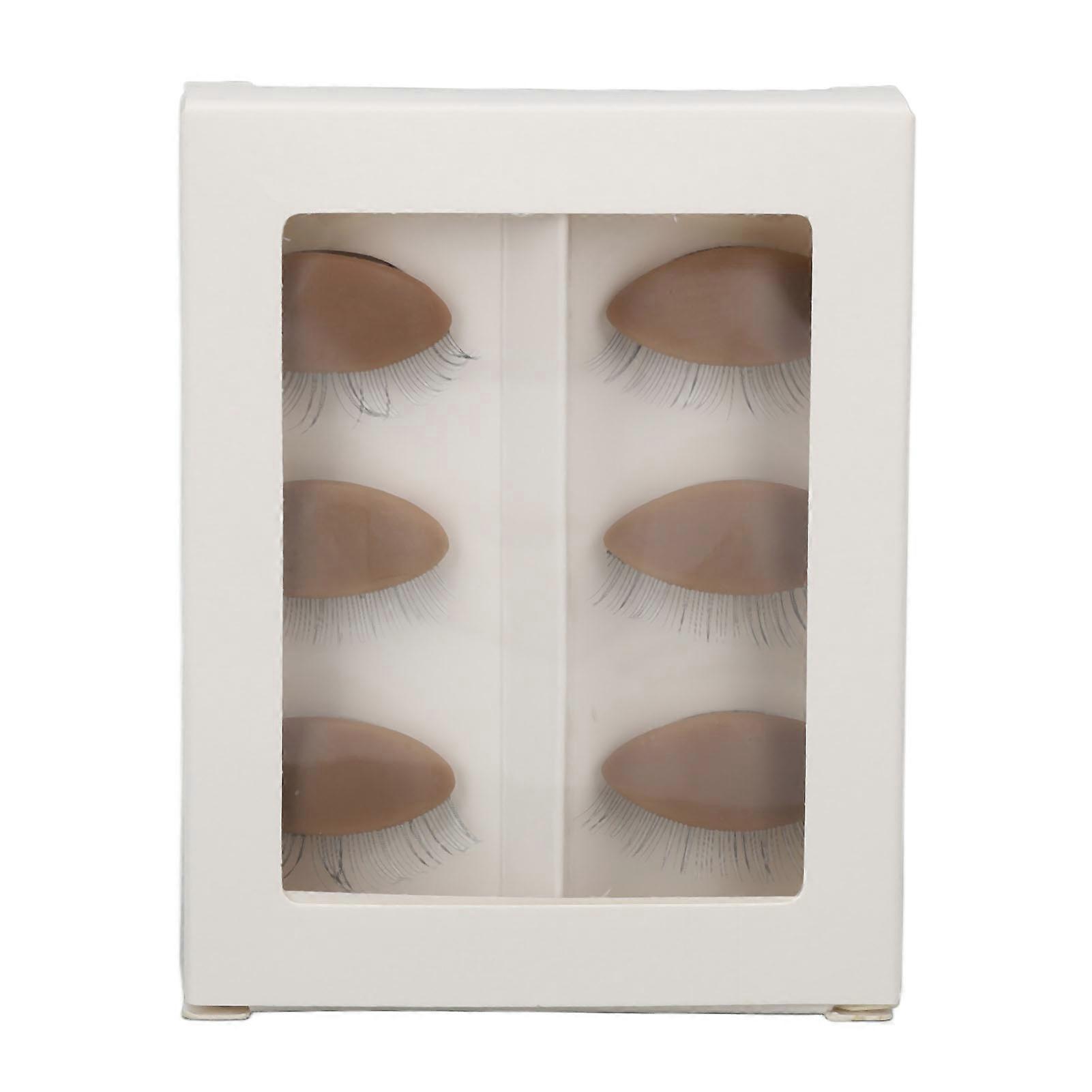 3 Pairs Replacement for Mannequin Head Eyelash Extension Practice Removable Eyelids with Eyelashes